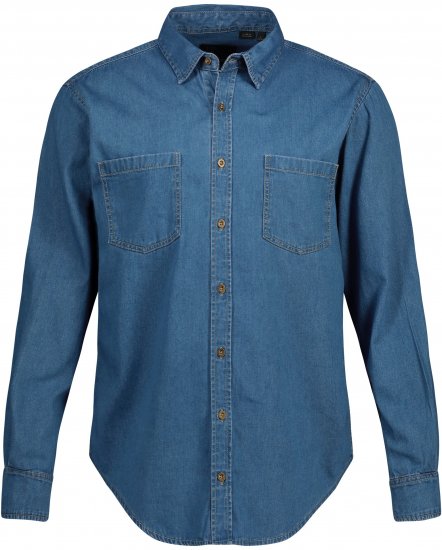 JP1880 Shirt Denim Long Sleeve Blue TALL - ΑΝΔΡΙΚΑ ΡΟΥΧΑ MT-6XLT - Μεγέθη TALL