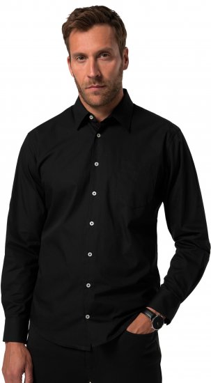JP1880 Shirt Long Sleeve Modern Fit Black TALL - ΑΝΔΡΙΚΑ ΡΟΥΧΑ MT-6XLT - Μεγέθη TALL