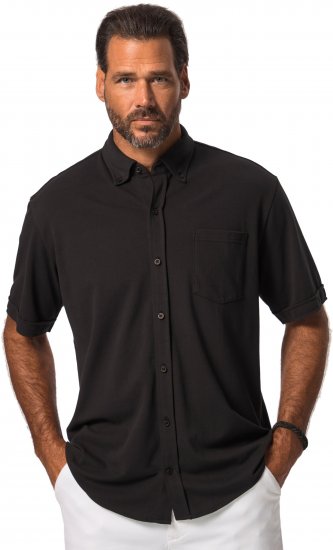 JP1880 Shirt Pique Flexnamic Short Sleeve Black TALL - ΑΝΔΡΙΚΑ ΡΟΥΧΑ MT-6XLT - Μεγέθη TALL