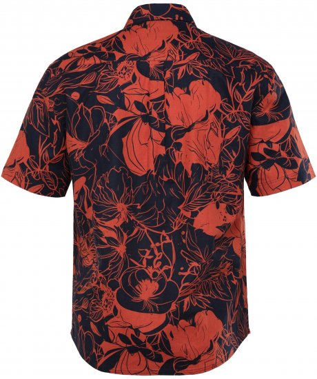 JP1880 Shirt Short Sleeve Linen Blend Red - Πουκάμισα - Aνδρικά πουκαμισα μεγαλα μεγάλα μεγέθη