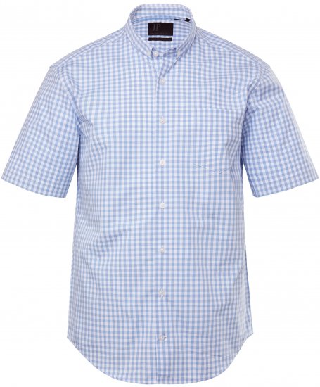 JP1880 Shirt Traditional Short Sleeve Checked Light Blue - Πουκάμισα - Aνδρικά πουκαμισα μεγαλα μεγάλα μεγέθη