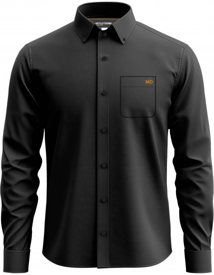 Motley Denim Lisbon Long Sleeve Shirt Charcoal - Πουκάμισα - Aνδρικά πουκαμισα μεγαλα μεγάλα μεγέθη