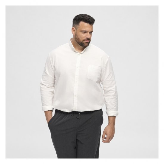 North Latitude Oxford Shirt White - Πουκάμισα - Aνδρικά πουκαμισα μεγαλα μεγάλα μεγέθη
