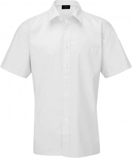 Espionage SH147 Short Sleeve Plain Collar Shirt White - Κοντομάνικα πουκάμισα - Κοντομάνικα πουκάμισα μεγάλα μεγέθη