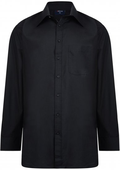 Espionage SH151 Plain Collar Long Sleeve Shirt Black - Πουκάμισα με μακριά μανίκια - 