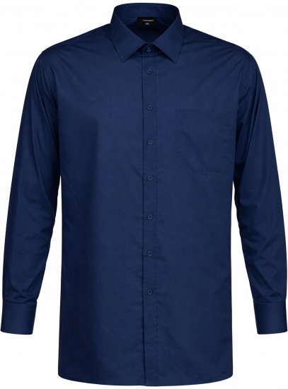 Espionage SH151 Plain Collar Long Sleeve Shirt Navy - Πουκάμισα - Aνδρικά πουκαμισα μεγαλα μεγάλα μεγέθη