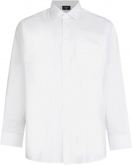 Espionage SH151 Long Sleeve Plain Collar Shirt White - Πουκάμισα - Aνδρικά πουκαμισα μεγαλα μεγάλα μεγέθη