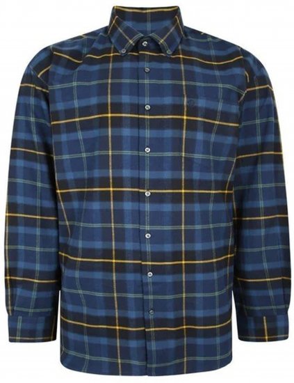 Espionage SH359 Window Payne Checked Shirt Navy/Gold - Πουκάμισα με μακριά μανίκια - 