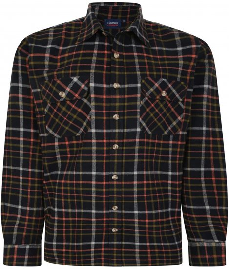 Espionage SH401 Checked Cotton Overshirt Black/Red - φούτερ/Φούτερ με κουκούλα - φούτερ/Φούτερ με κουκούλα ανδρικά μεγάλα μεγέθη 