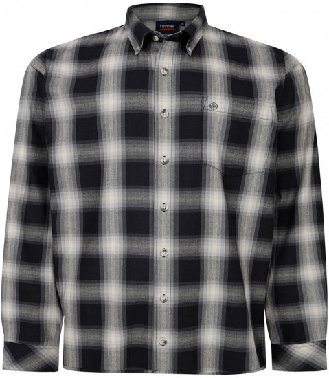 Espionage SH419 Long Sleeve Checked Shirt Black/Grey - Πουκάμισα με μακριά μανίκια - 