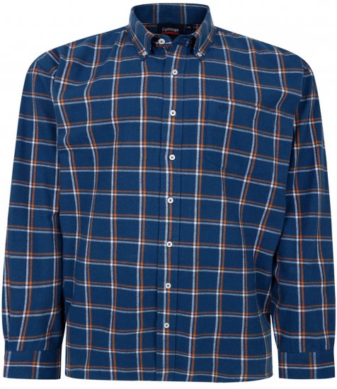 Espionage SH421 Long Sleeve Checked Shirt Blue/Orange - Πουκάμισα με μακριά μανίκια - 