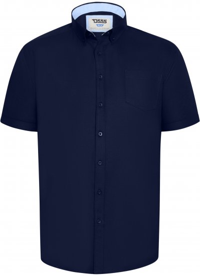 D555 James Oxford Πουκάμισο Με Κοντά Μανίκια TALL Μπλε Ναυτικό - TALL Πουκάμισα - 