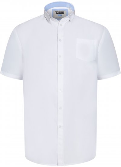 D555 James Oxford Πουκάμισο Με Κοντά Μανίκια TALL Λευκό - TALL Πουκάμισα - 