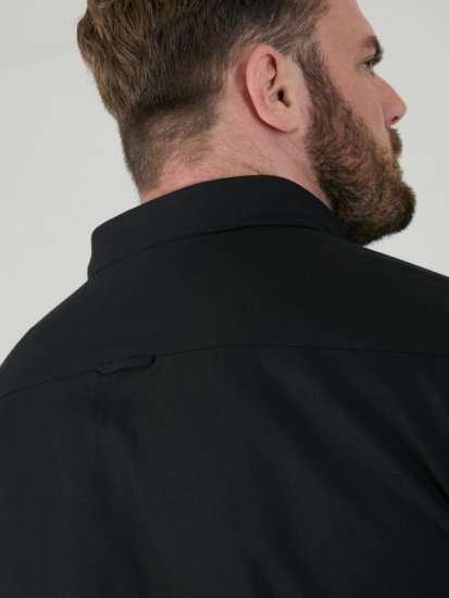 D555 James Oxford Πουκάμισο Με Κοντά Μανίκια TALL Μαύρο - TALL Πουκάμισα - 