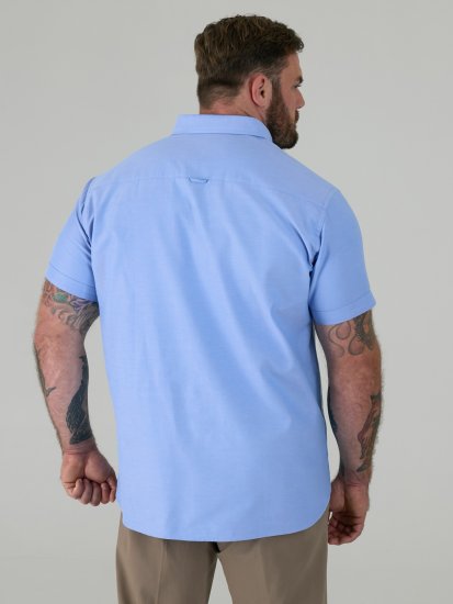 D555 James Oxford Πουκάμισο Με Κοντά Μανίκια TALL Γαλάζιο - TALL Πουκάμισα - 