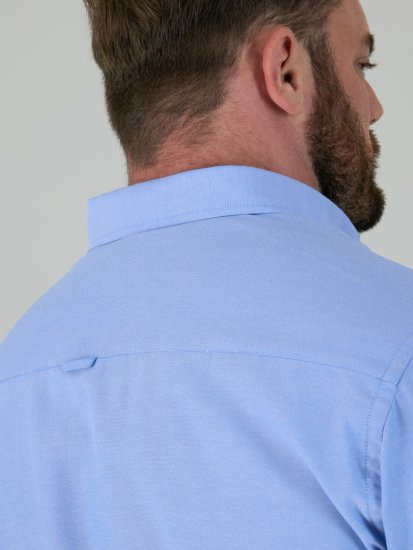 D555 James Oxford Πουκάμισο Με Κοντά Μανίκια TALL Γαλάζιο - TALL Πουκάμισα - 