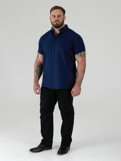 D555 James Oxford Πουκάμισο Με Κοντά Μανίκια TALL Μπλε Ναυτικό - TALL Πουκάμισα - 