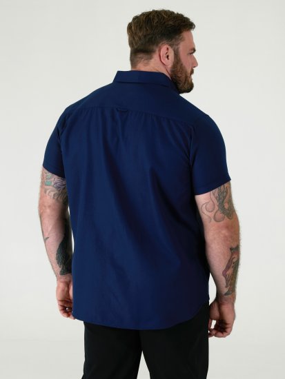 D555 James Oxford Πουκάμισο Με Κοντά Μανίκια TALL Μπλε Ναυτικό - TALL Πουκάμισα - 