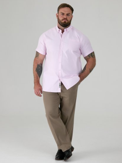 D555 James Oxford Πουκάμισο Με Κοντά Μανίκια TALL Ροζ - TALL Πουκάμισα - 