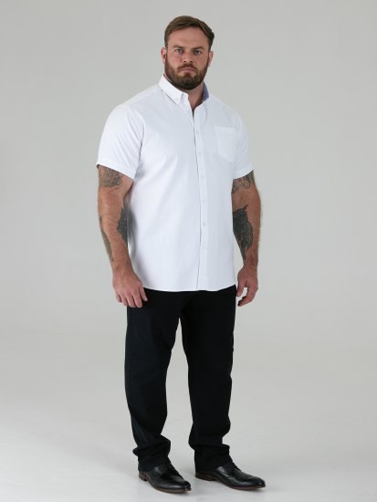 D555 James Oxford Πουκάμισο Με Κοντά Μανίκια TALL Λευκό - TALL Πουκάμισα - 