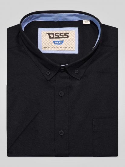 D555 James Oxford Πουκάμισο Με Κοντά Μανίκια TALL Μαύρο - TALL Πουκάμισα - 