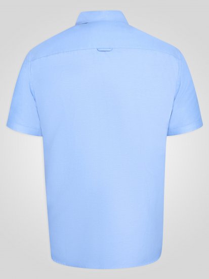 D555 James Oxford Πουκάμισο Με Κοντά Μανίκια TALL Γαλάζιο - TALL Πουκάμισα - 