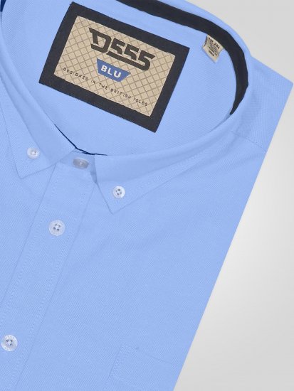 D555 James Oxford Πουκάμισο Με Κοντά Μανίκια TALL Γαλάζιο - TALL Πουκάμισα - 