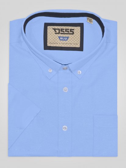 D555 James Oxford Πουκάμισο Με Κοντά Μανίκια TALL Γαλάζιο - TALL Πουκάμισα - 