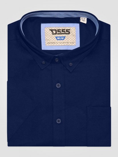 D555 James Oxford Πουκάμισο Με Κοντά Μανίκια TALL Μπλε Ναυτικό - TALL Πουκάμισα - 