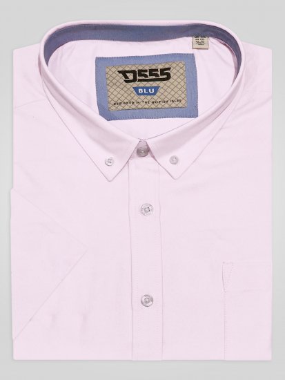 D555 James Oxford Πουκάμισο Με Κοντά Μανίκια TALL Ροζ - TALL Πουκάμισα - 
