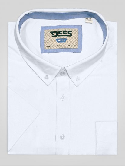 D555 James Oxford Πουκάμισο Με Κοντά Μανίκια TALL Λευκό - TALL Πουκάμισα - 