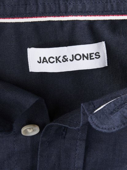 Jack & Jones Henry Slub Short Sleeve Navy - Πουκάμισα - Aνδρικά πουκαμισα μεγαλα μεγάλα μεγέθη