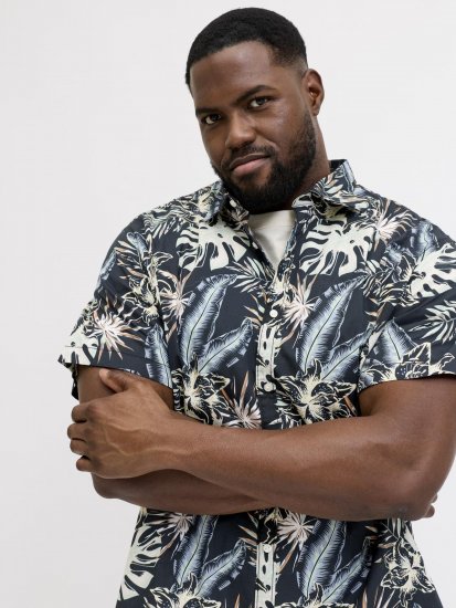 Jack & Jones Honolulu Short Sleeve Resort Shirt Black - Πουκάμισα - Aνδρικά πουκαμισα μεγαλα μεγάλα μεγέθη