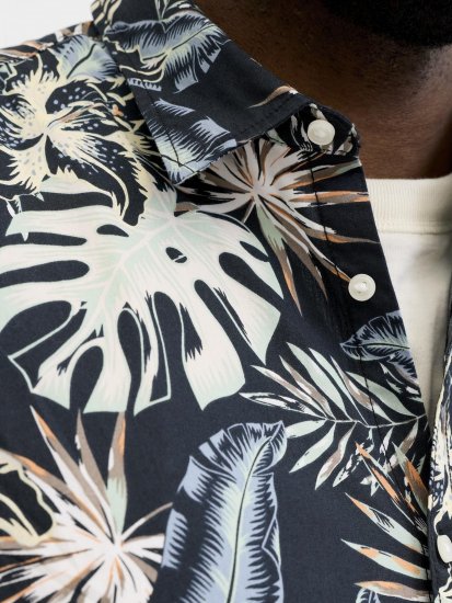 Jack & Jones Honolulu Short Sleeve Resort Shirt Black - Πουκάμισα - Aνδρικά πουκαμισα μεγαλα μεγάλα μεγέθη