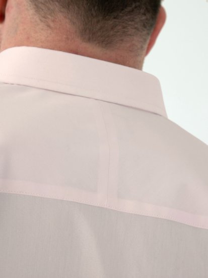 D555 Lucas Ελαστικό Πουκάμισο Με Κοντά Μανίκια Ανθεκτικό Στους Λεκέδες Χωρίς Σιδέρωμα Ροζ - Πουκάμισα - Aνδρικά πουκαμισα μεγαλα μεγάλα μεγέθη