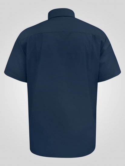 D555 Lucas Ελαστικό Πουκάμισο Με Κοντά Μανίκια Ανθεκτικό Στους Λεκέδες Χωρίς Σιδέρωμα Μπλε Ναυτικό - Πουκάμισα - Aνδρικά πουκαμισα μεγαλα μεγάλα μεγέθη