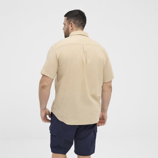 North Latitude 51106 Short Sleeve Shirt Sand - Κοντομάνικα πουκάμισα - Κοντομάνικα πουκάμισα μεγάλα μεγέθη