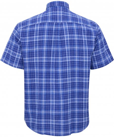 North Latitude 51145 Checked Short Sleeve Shirt Cobolt Blue - Κοντομάνικα πουκάμισα - Κοντομάνικα πουκάμισα μεγάλα μεγέθη