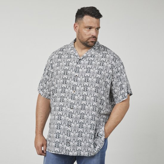 North Latitude 61313 Πουκάμισο Βισκόζης με Κουβανέζικο Γιακά Γκρι - Πουκάμισα - Aνδρικά πουκαμισα μεγαλα μεγάλα μεγέθη