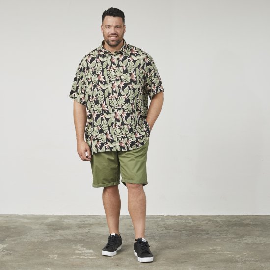 North Latitude 61357 Πουκάμισο Βισκόζης με Ολόσωμο Τύπωμα Μαύρο - Πουκάμισα - Aνδρικά πουκαμισα μεγαλα μεγάλα μεγέθη