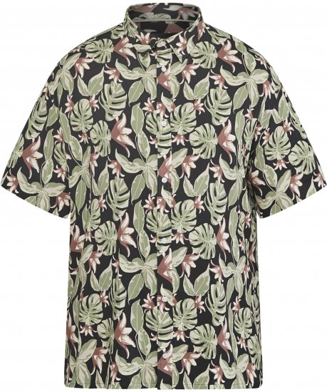 North Latitude 61357 Πουκάμισο Βισκόζης με Ολόσωμο Τύπωμα Μαύρο - Πουκάμισα - Aνδρικά πουκαμισα μεγαλα μεγάλα μεγέθη