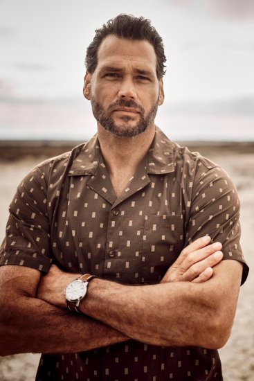 JP1880 Boxy Cuba Short Sleeve Shirt Brown - Πουκάμισα - Aνδρικά πουκαμισα μεγαλα μεγάλα μεγέθη