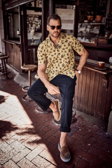 JP1880 Boxy Cuba Short Sleeve Shirt Camel - Πουκάμισα - Aνδρικά πουκαμισα μεγαλα μεγάλα μεγέθη