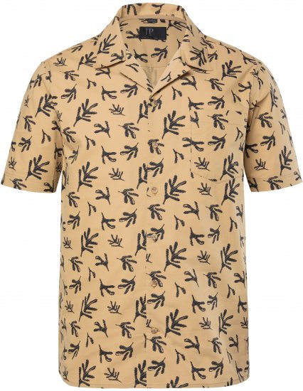 JP1880 Boxy Cuba Short Sleeve Shirt Camel - Πουκάμισα - Aνδρικά πουκαμισα μεγαλα μεγάλα μεγέθη