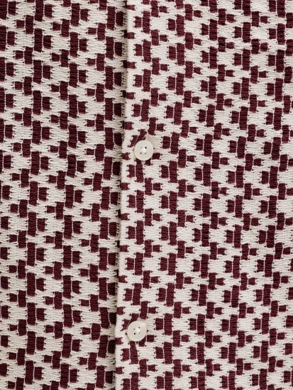 Jack & Jones Montauk Crochet Short Sleeve Shirt Dark Red - Κοντομάνικα πουκάμισα - Κοντομάνικα πουκάμισα μεγάλα μεγέθη