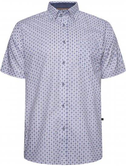 Kam Jeans 6345 Jewel Pattern Short Sleeve Shirt Blue - Πουκάμισα - Aνδρικά πουκαμισα μεγαλα μεγάλα μεγέθη