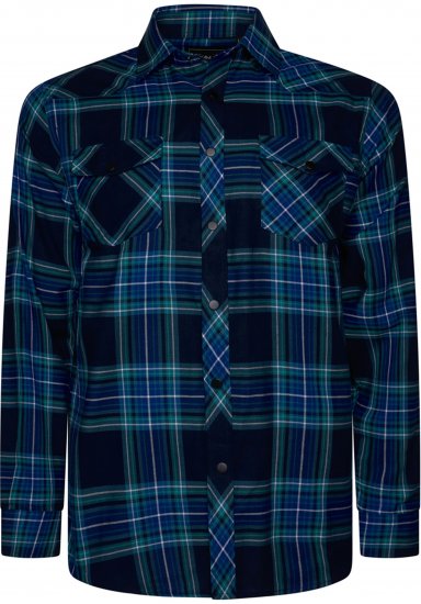 Kam Jeans 6353 Western Check Shirt Navy - Πουκάμισα - Aνδρικά πουκαμισα μεγαλα μεγάλα μεγέθη