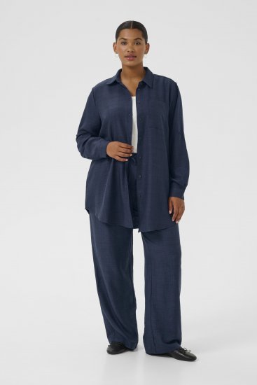 Kaffe Curve Ellie Shirt Tunic Moon Indigo Blue - Τουνίκ - 