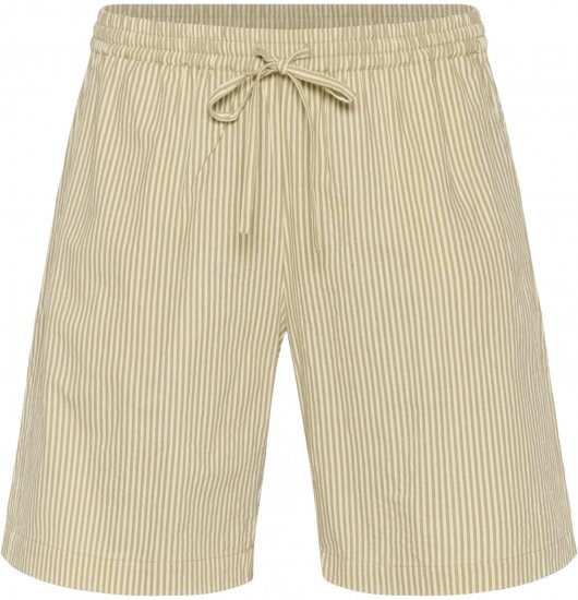 Kaffe Curve Nana Ριγέ σορτς Chincilla/Λευκό ριγέ - Τζιν & Παντελόνια για Γυναίκες σε Μεγάλες Μεγέθη – Plus Size - 