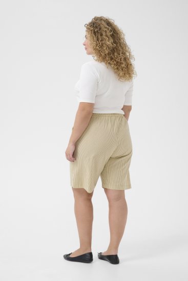 Kaffe Curve Nana Ριγέ σορτς Chincilla/Λευκό ριγέ - Τζιν & Παντελόνια για Γυναίκες σε Μεγάλες Μεγέθη – Plus Size - 